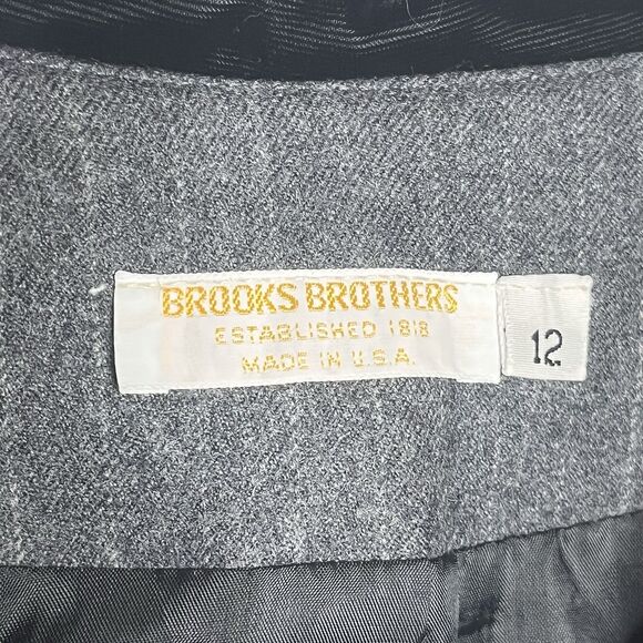 Vintage Brooks Brothers Gray Pinstriped  Velvet Collar Blazer  Womens Size 12 - Picture 5 of 9